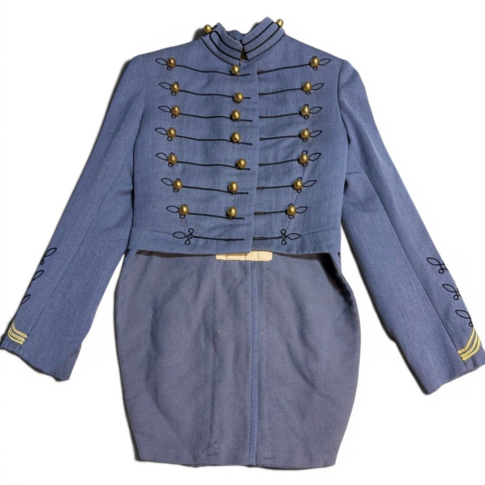 Vintage West Point USMA Cadet Full Dress Coatee Jacket Gray Wool Tailcoat Tail